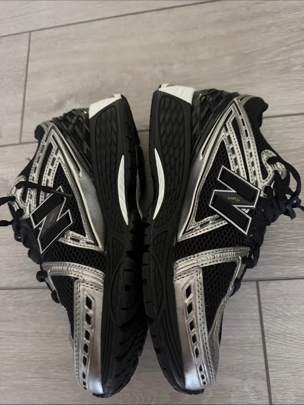 new balance mint condition  Black and Silver Athletic Sneakers - Style